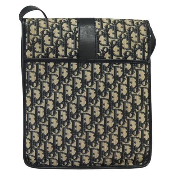 DIOR Trotter Canvas Shoulder Bag Navy Silver - Picture 3 of 13